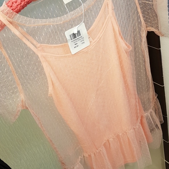 Pink cami & mesh top from Israel - Picture 5 of 6